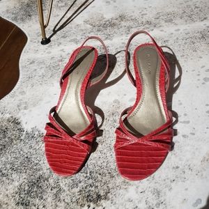 Ann taylor red snake sandals.